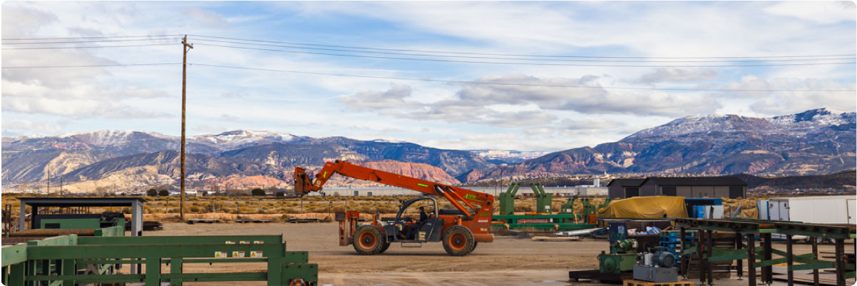 Fork lift construction site.